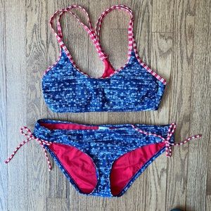 Red white and blue bikini